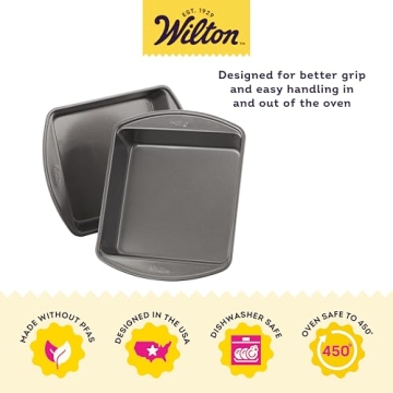 Wilton Perfect Results Premium Non-Stick Square Cake Pan, 8 Inch, Set of 2