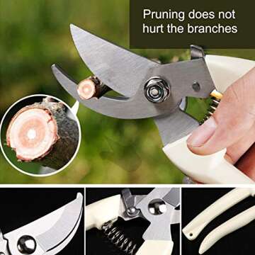 2PC Stainless Steel Pruning and Cutting Multifunctional Horticultural Scissors Orchard Flower Branch Picking Tree Pruning and Garden Branch Cutting Tool