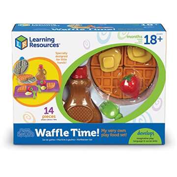 Learning Resources New Sprouts Waffle Time, Pretend Play Food Set, Kids Play Food Set, Play Food, Learning Toys, 14 Piece Set, Ages 18 mos+