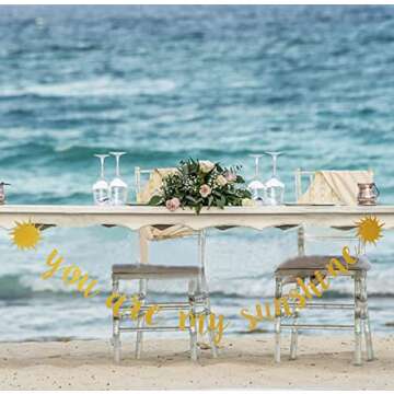 You are My Sunshine Banner Gold Glitter, Sunshine Baby Shower Banner Decorations, You are My Sunshine Banner for Kids Boys Girls Birthday Party Decorations Supplies