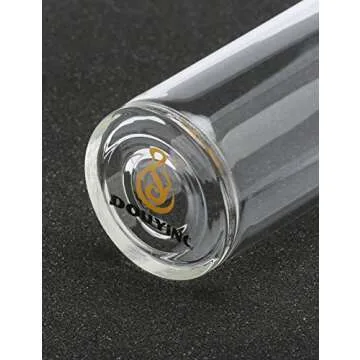 DOUYING Pyrex Glass Bottle with Silicone Sleeve 12 OZ & Stainless Steel Lid, Modern Drinking Reusable Travel Bottles, Juicing Containers, Leak-Proof Water/Beverage Bottles (Off White)