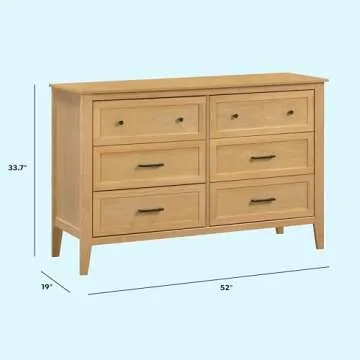 DaVinci Beau 6-Drawer Dresser in Honey, GREENGUARD Gold Certified, Easy Assembly