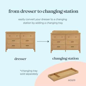 DaVinci Beau 6-Drawer Dresser in Honey, GREENGUARD Gold Certified, Easy Assembly