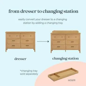 DaVinci Beau 6-Drawer Dresser in Honey, GREENGUARD Gold Certified, Easy Assembly