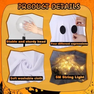 Adorable Halloween Ghost Kit - Ideal Outdoor Décor