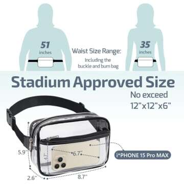 Veckle Clear Fanny Pack - Stadium Approved Stylish Bag