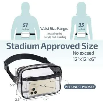 Veckle Clear Fanny Pack - Stadium Approved Stylish Bag