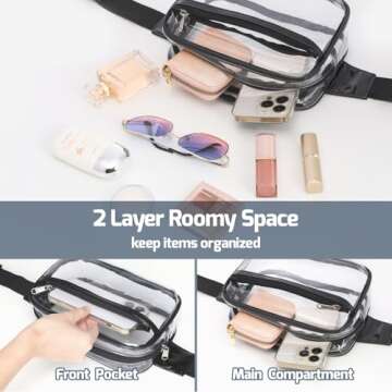 Veckle Clear Fanny Pack - Stadium Approved Stylish Bag