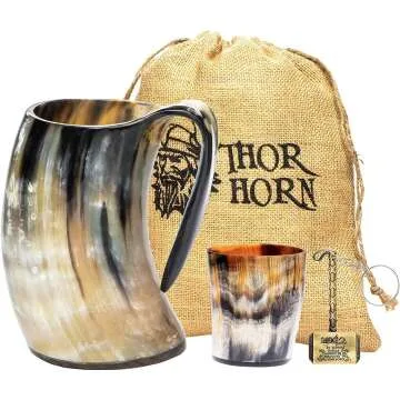 Thor Horn Viking Drinking Horn - Unique Cup for Drinks