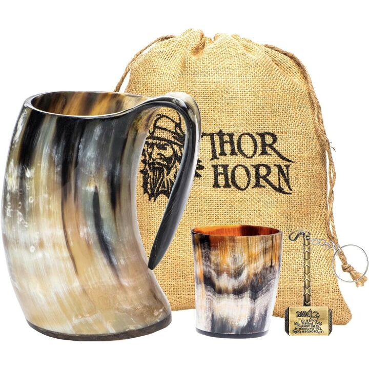 Thor Horn Viking Drinking Horn - Unique Cup for Drinks