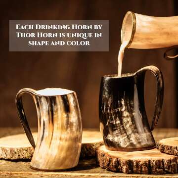 Thor Horn Viking Drinking Horn - Unique Cup for Drinks