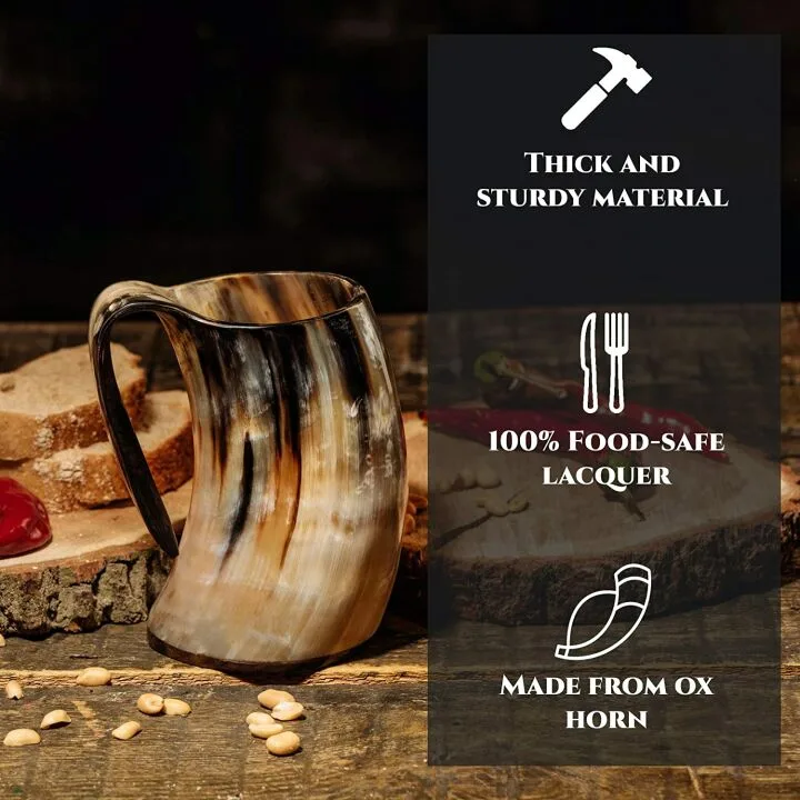 Thor Horn Viking Drinking Horn - Unique Cup for Drinks