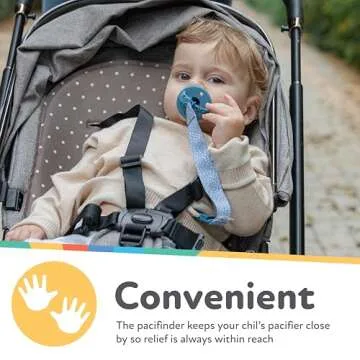 Nuby Pacifinder Baby Pacifier Clip 2-Pack Blue Dots Green Dino