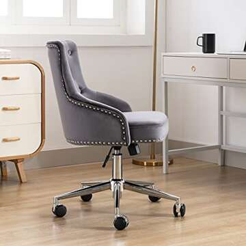 Irene House Modern Velvet Office Chair for Stylish Comfort