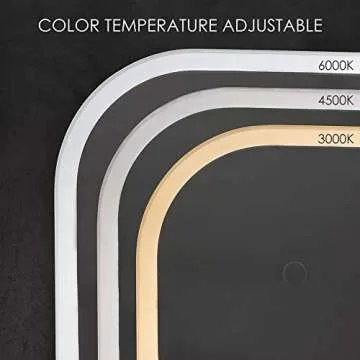 BV 36 x 48 Inch Backlit/Front lit Bathroom LED Vanity Mirror Horizontal/Vertical Wall Mounted LED Mirror with Light 3-Color, 3000K-6000K Warm White, Dimmable Touch Button, Anti-Fog Function