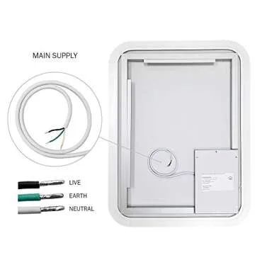 BV 36 x 48 Inch Backlit/Front lit Bathroom LED Vanity Mirror Horizontal/Vertical Wall Mounted LED Mirror with Light 3-Color, 3000K-6000K Warm White, Dimmable Touch Button, Anti-Fog Function