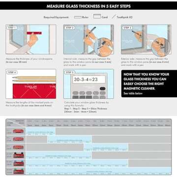 Tyroler Magnetic Window Cleaner | for Single-Glazed Windows 0.1"-0.3" ONLY | The Glider S-1 Glass Cl...