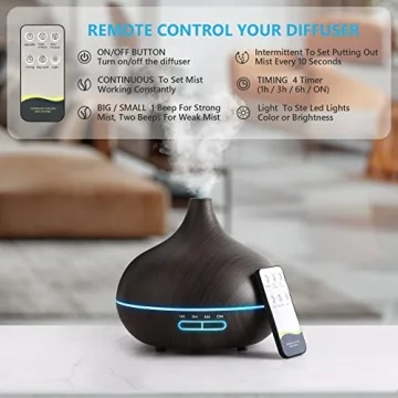 550ml Essential Oil Diffuser with Remote Control for Relaxation