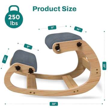 NYPOT Ergonomic Kneeling Chair - Rocking Office Chair Adjustable Stool - Knee Chair Posture Chair - ...