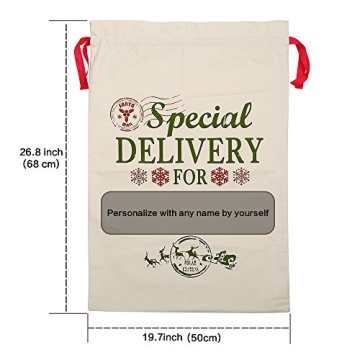 Personalized Christmas Santa Sacks - Durable & Eco-Friendly