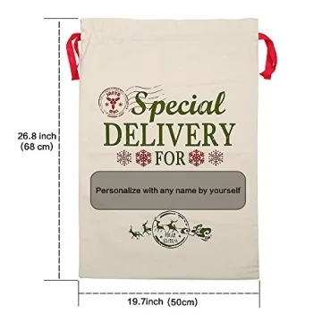 Personalized Christmas Santa Sacks - Durable & Eco-Friendly