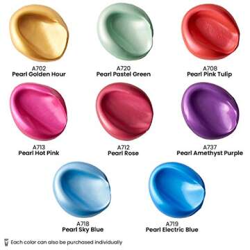 Arteza Metallic Acrylic Paint, Set of 8 Jewel Tones Colors in 4.06oz Tubes, Rich Pigments, Non Fadin...