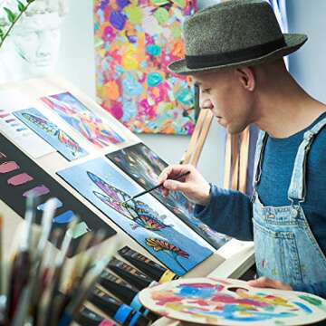 Arteza Metallic Acrylic Paint, Set of 8 Jewel Tones Colors in 4.06oz Tubes, Rich Pigments, Non Fading, Paints for Artists and Hobby Painters