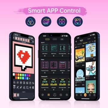 Divoom Times Gate - Cute Gaming Digital Clock with Smart App-Controlled, Support Weather Forecast, Stock Market/Exchange Rate, Social Media, Pixel Art Display for Gamers & Home Office Decor (Pink)