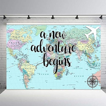 Travel Baby Shower Backdrop for Adventure Awaits Parties