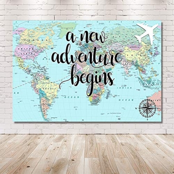Travel Baby Shower Backdrop for Adventure Awaits Parties