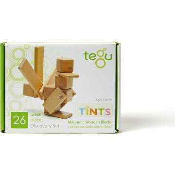 Tegu 26 Piece Magnetic Wooden Block Set - Tints