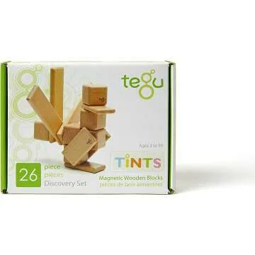 Tegu 26 Piece Magnetic Wooden Block Set - Tints