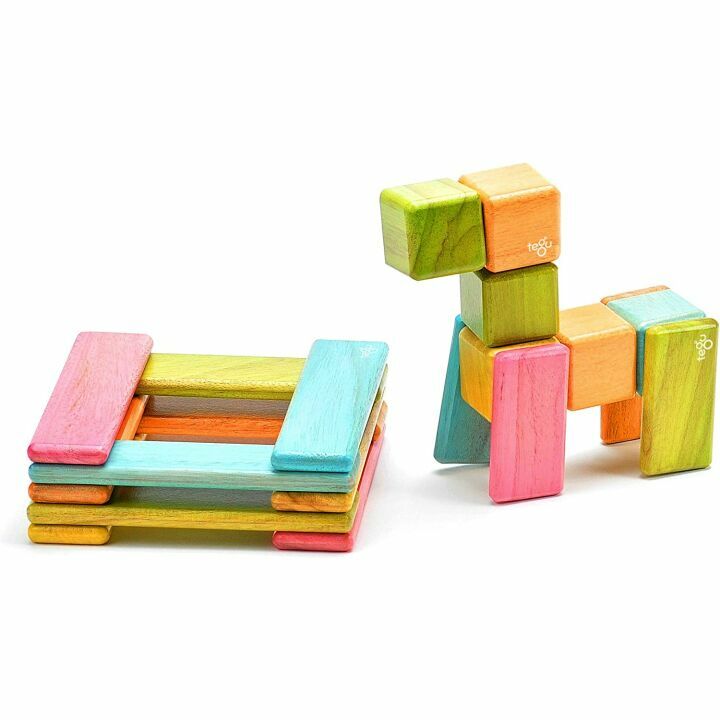 Tegu 26 Piece Magnetic Wooden Block Set - Tints