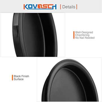 KOVOSCH Closet Door Finger Pulls - Black Steel and Easy to Install