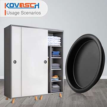 KOVOSCH Closet Door Finger Pulls - Black Steel and Easy to Install