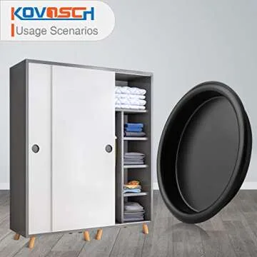 KOVOSCH Closet Door Finger Pulls - Black Steel and Easy to Install