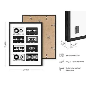 HAUS AND HUES Cassette Tape Poster, Music Wall Art, Retro Wall Decor, Vintage Poster, Music Art, 90s Poster, Record Wall Decor, Music Room Decor, 90s Decor (Black Frame, 12x16)