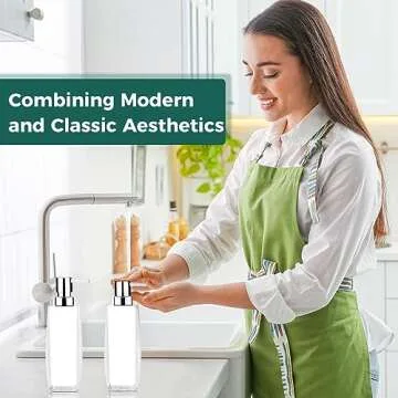 Memanque White Soap Dispenser Bathroom,2 Pack Acrylic Kitchen Hand and Dish Soap Dispenser Set, Bathroom Soap and Lotion Dispenser,Refillable Liquid Soap Dispenser