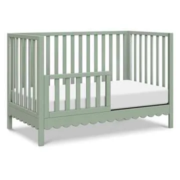 DaVinci Sammy Scallop 4-in-1 Convertible Crib in Light Sage, GREENGUARD Gold Certified