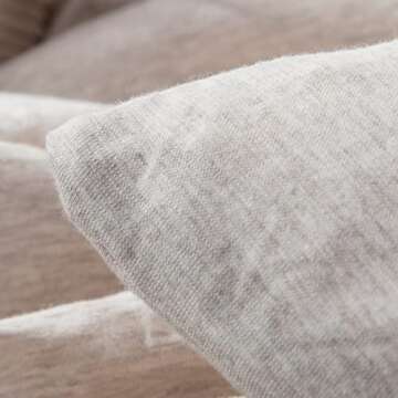 LIFETOWN 100% Jersey Knit Cotton Duvet Cover Set T-Shirt Feel Bedding Set Ultra Soft Wrinkle-Free (Heathered Oatmeal Beige, King)