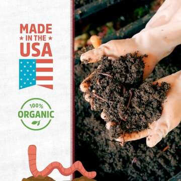 Back to the Roots 100% Organic & Made in USA Worm Castings, All Natural Plant Fertilizer and Soil En...