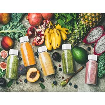 Axe Sickle 6 Pcs 4 Ounce Juice Bottles Plastic Milk Bottles Bulk Beverage Containers with Tamper Evi...