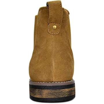 Bruno Marc Men's Tan Suede Chelsea Ankle Boots - Stylish Comfort