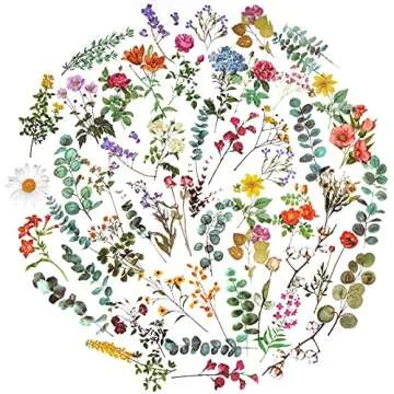 Knaid Flower Eucalyptus Stickers 160 Pieces for Crafting