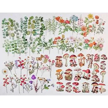 Knaid Flower Eucalyptus Sticker Set for Crafting 160 Pieces