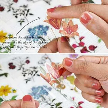 Knaid Flower Eucalyptus Sticker Set for Crafting 160 Pieces