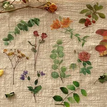 Knaid Flower Eucalyptus Sticker Set for Crafting 160 Pieces