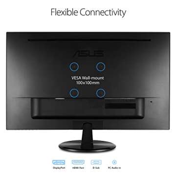 ASUS VP248QG 24” Full HD 1920x1080 1ms DP HDMI VGA Adaptive Sync/FreeSync Eye Care Monitor, BLACK