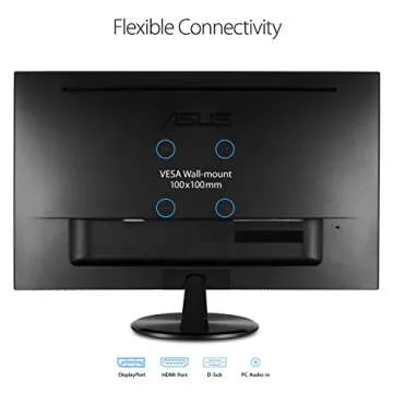 ASUS VP248QG 24” Full HD 1920x1080 1ms DP HDMI VGA Adaptive Sync/FreeSync Eye Care Monitor, BLACK