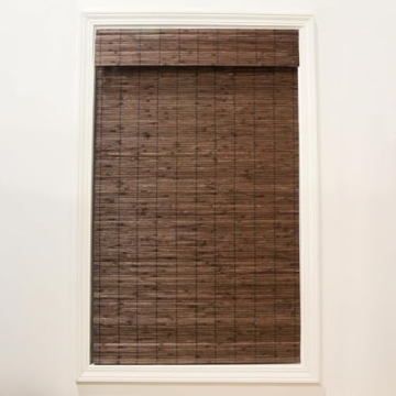 Elegant Radiance Cordless Bamboo Roman Shades for Any Window - 35 in. W x 64 in. L - Cocoa